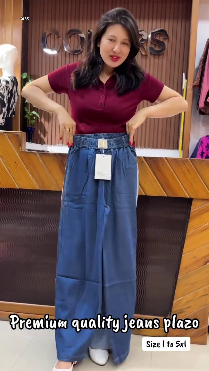Premium Wide Leg Denim Palazzo Jeans for Women 💙 | High Waist Casual Straight Fit Pants | Trendy Everyday Wear | Sizes S–5XL Available
