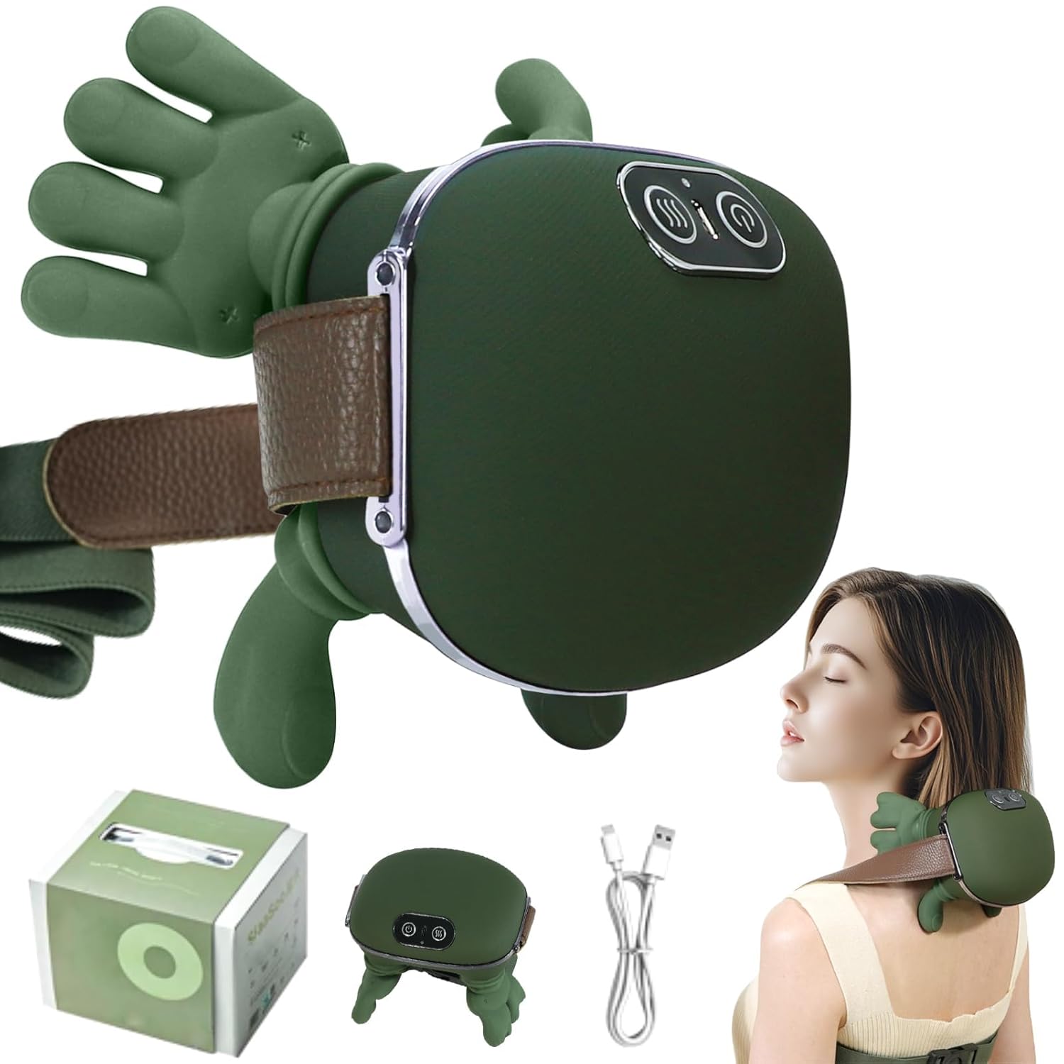 Smart Electric Neck & Shoulder Massager with Heat | USB Rechargeable
