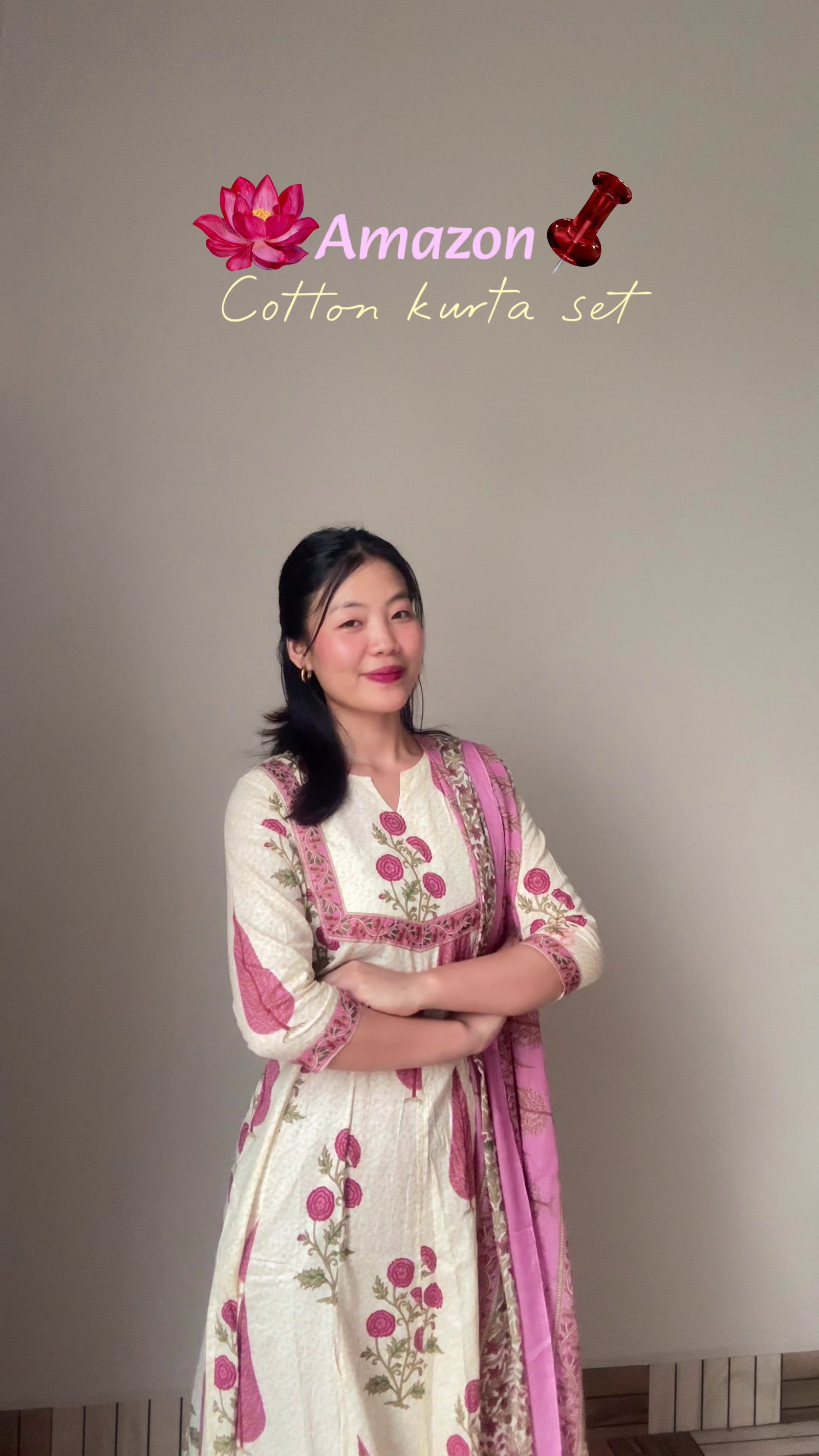 Elegant Pink Floral Cotton Kurta Set for Women 🌸 | Ethnic Printed Kurta with Dupatta | Festive & Daily Wear | XXS–XXL Available