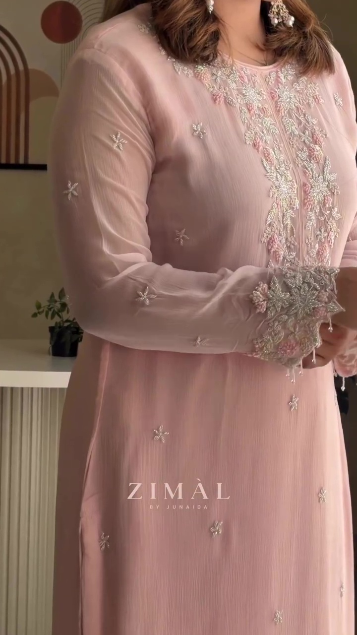 Women's Premium Blush Pink Heavy Embroidered Pakistani Suit Set with Chiffon Dupatta | Luxury Party Wear Salwar Suit for Wedding, Reception & Festive Wear | XS-XXL