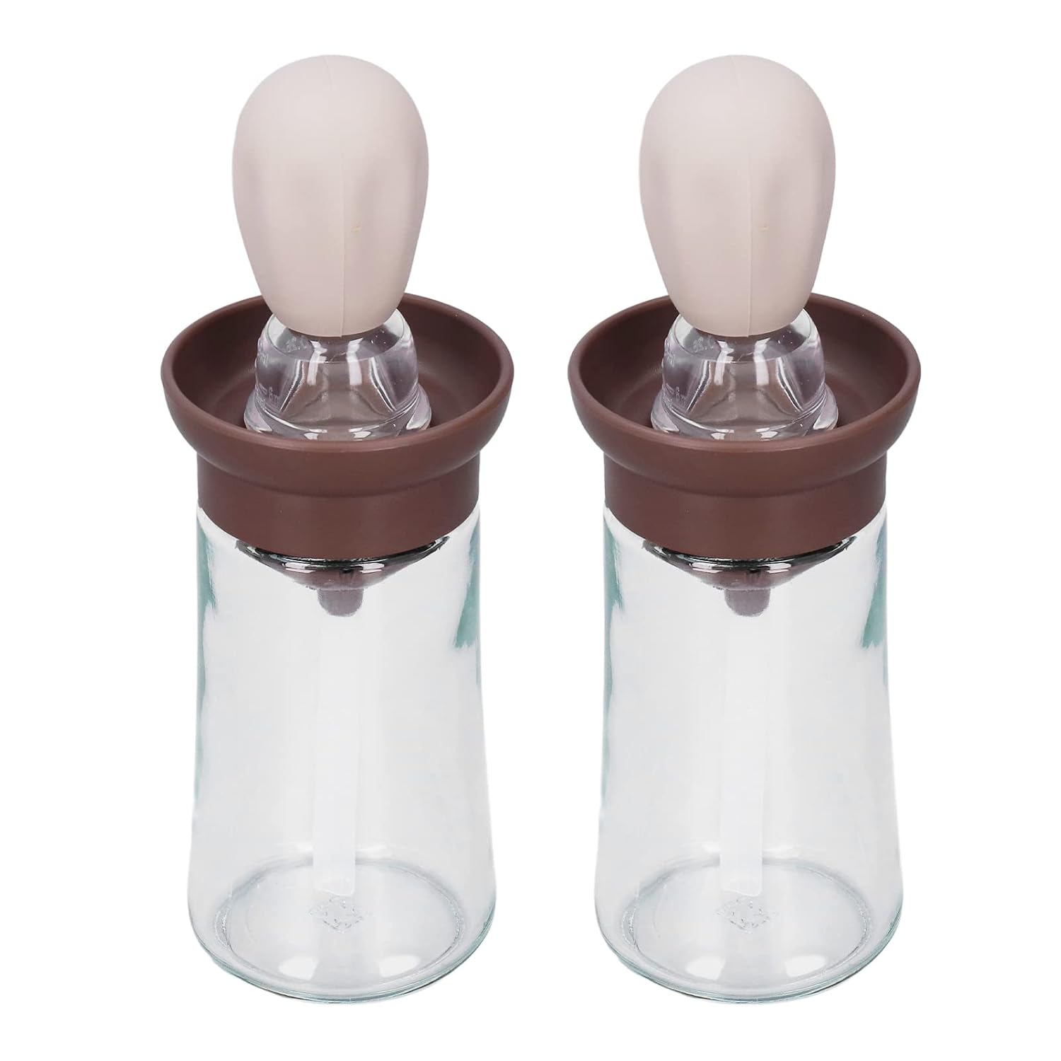2-in-1 Oil Dispenser Bottle with Silicone Basting Brush | Glass Olive Oil Bottle for Cooking, BBQ, Baking & Air Fryer | Leakproof Oil Sprayer & Sauce Dispenser