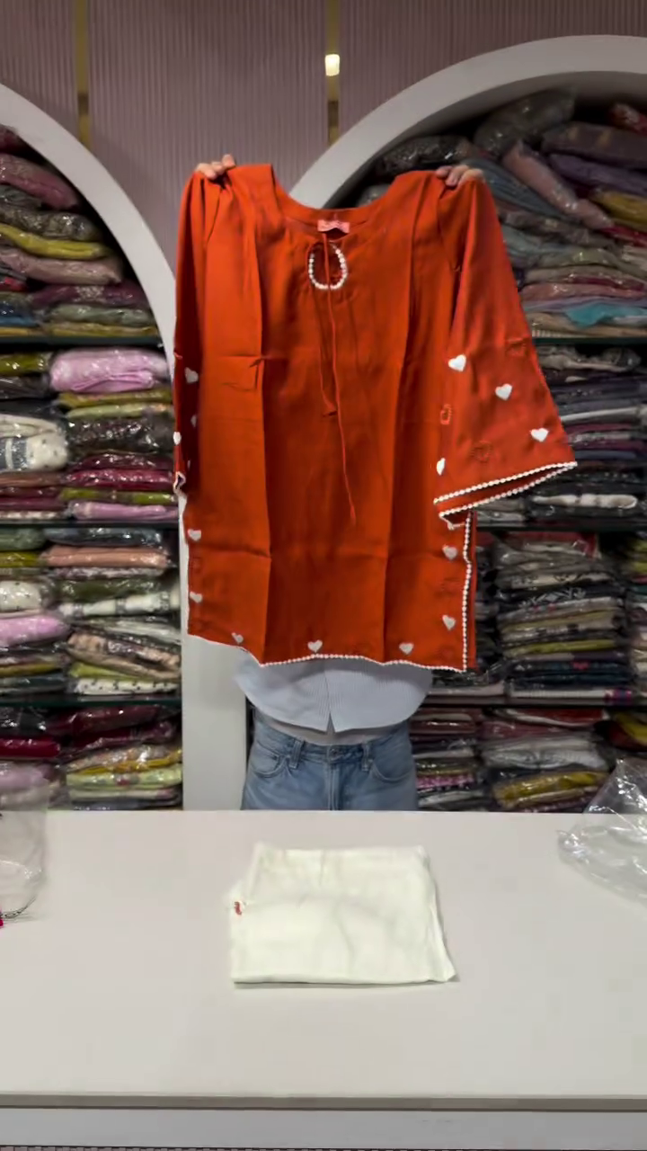 Rust Orange Straight Kurta Set for Women 🧡 | Minimal Ethnic Cotton Kurti with Pants | Daily & Office Wear | XXS–XXL Available