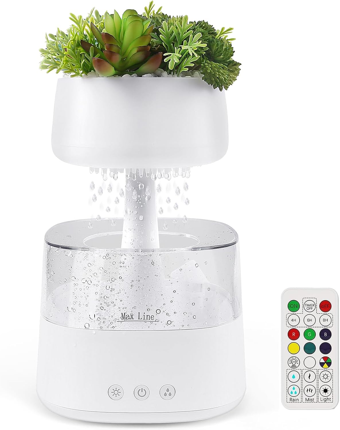 Rain Cloud Humidifier with Remote Control | Ultrasonic Aroma Diffuser & Essential Oil Diffuser | 7 Color LED Night Light | Adjustable Rainfall Effect | Auto Shut-Off | USB Humidifier for Bedroom, Office & Home